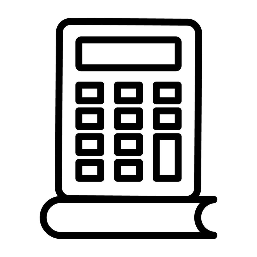 N Calculator with booklet, accounting education icon vector