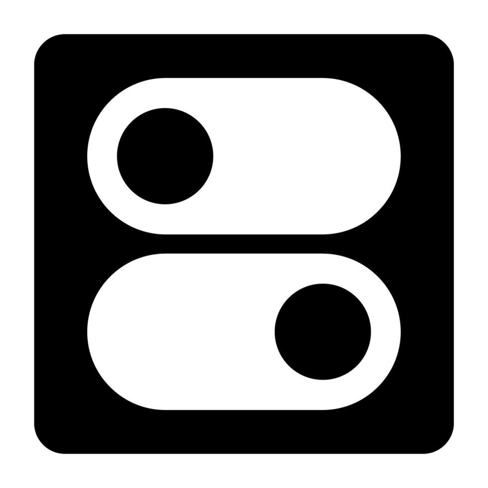 A glyph design, icon of toggle button vector