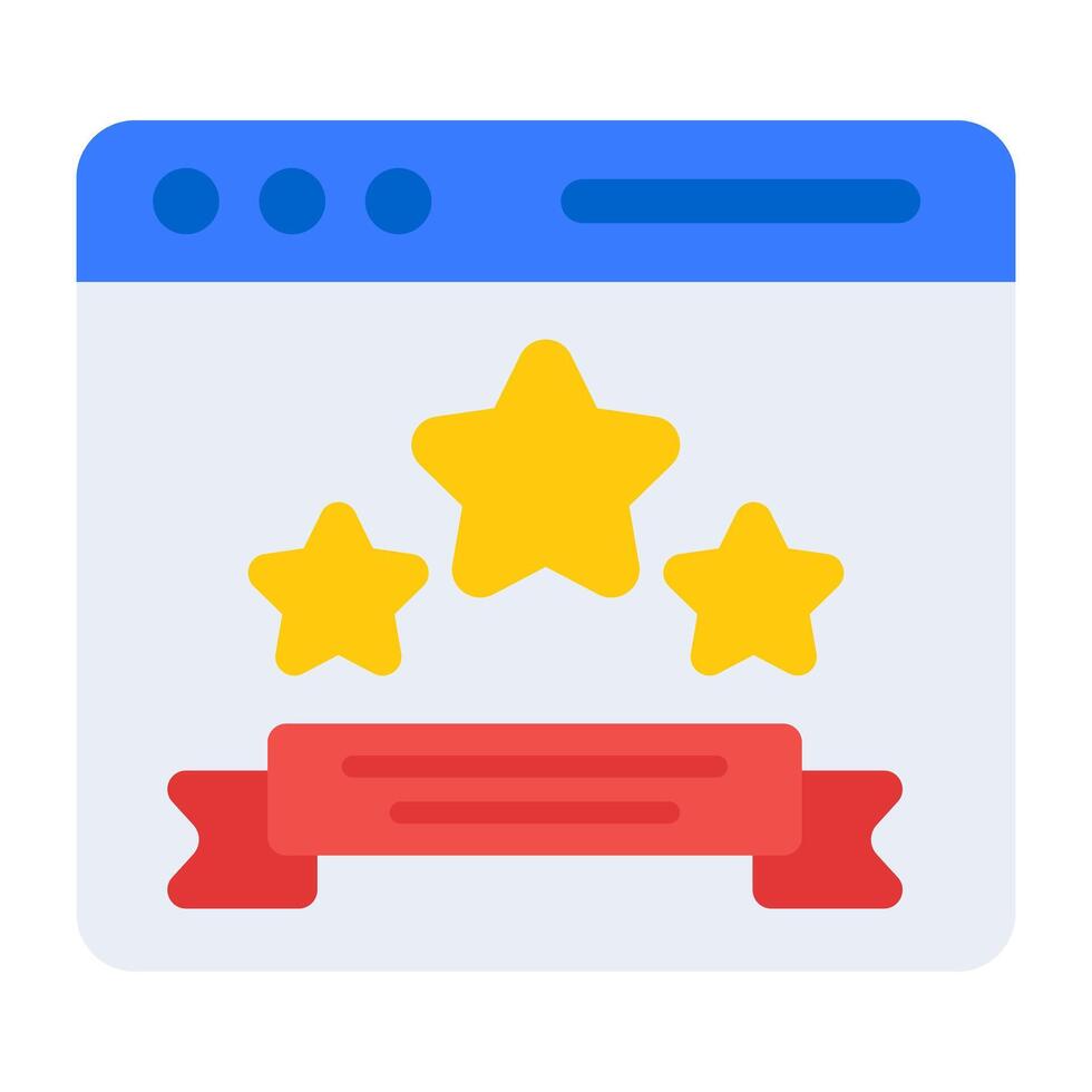 A flat design, icon of web rating vector