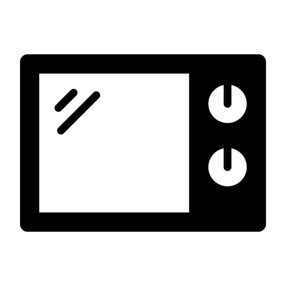 A glyph design, icon of microwave vector