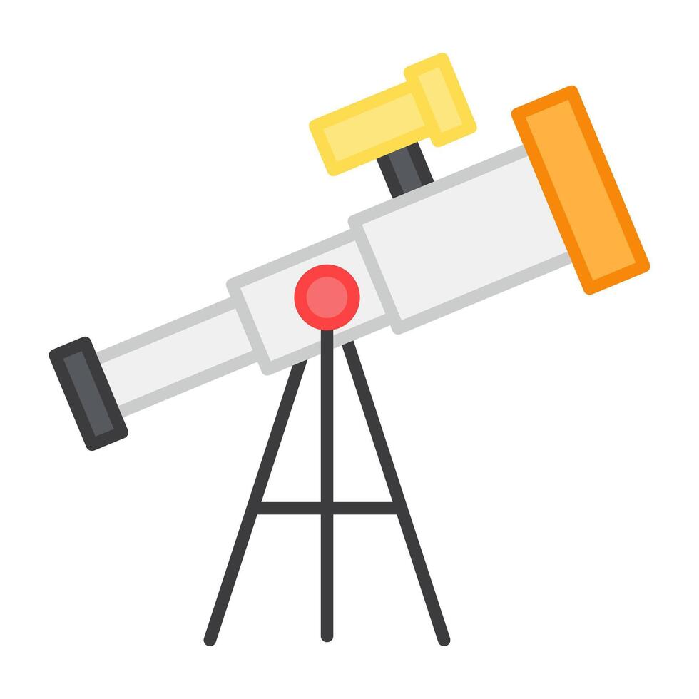 A flat design, icon of telescope vector