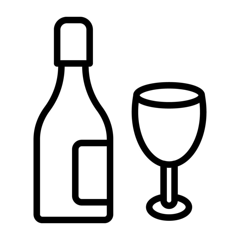 lineal diseño de vino botella icono vector