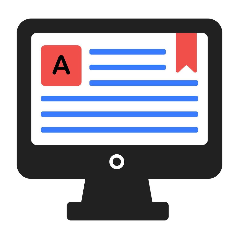 A flat design, icon of online article vector