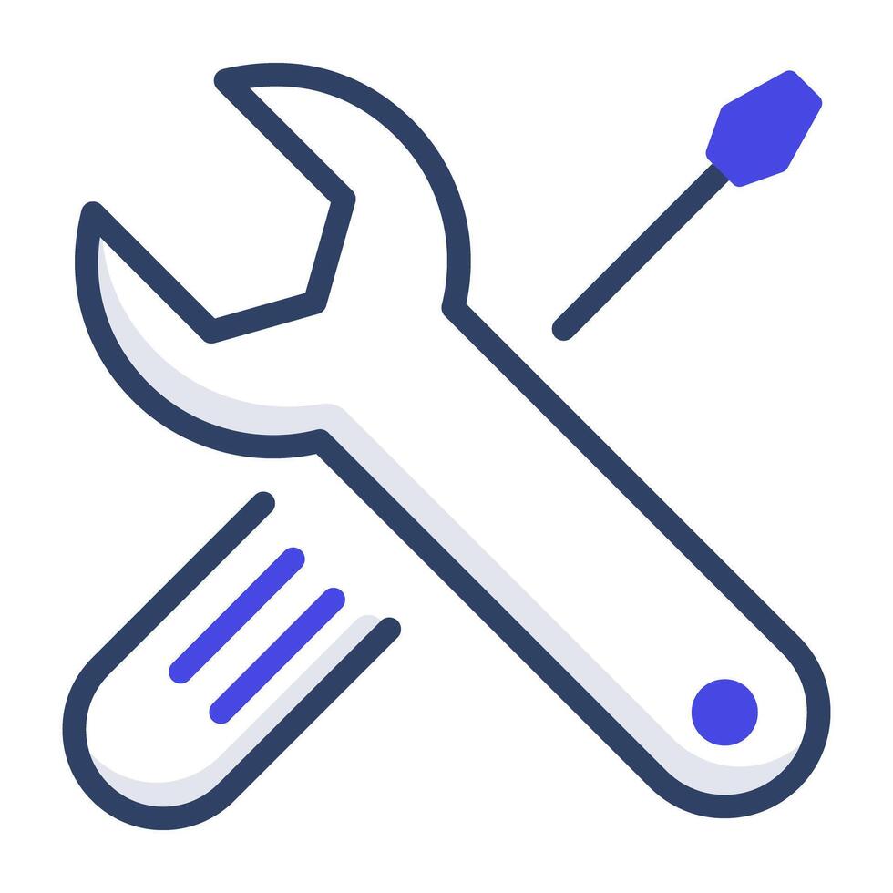 An outline design, icon of setting tools vector