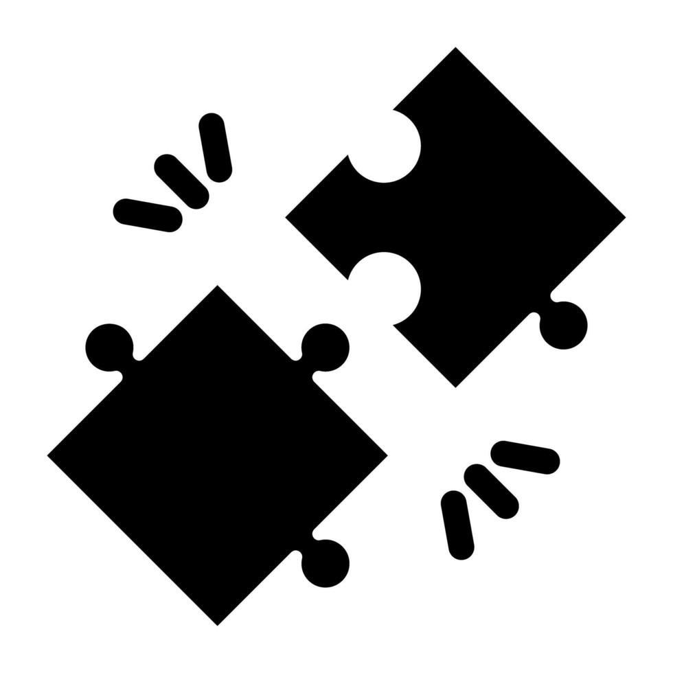 A glyph design, icon of puzzle piece vector