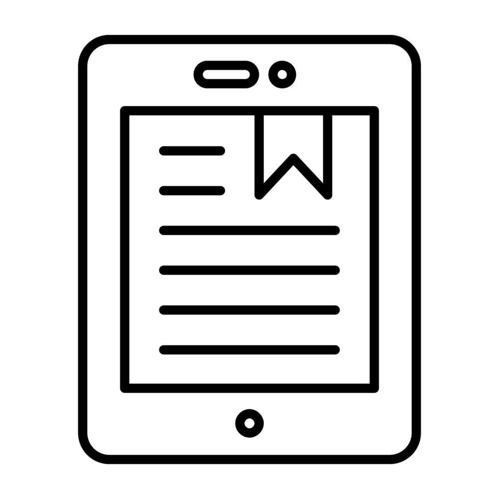 A linear design, icon of mobile bookmark vector