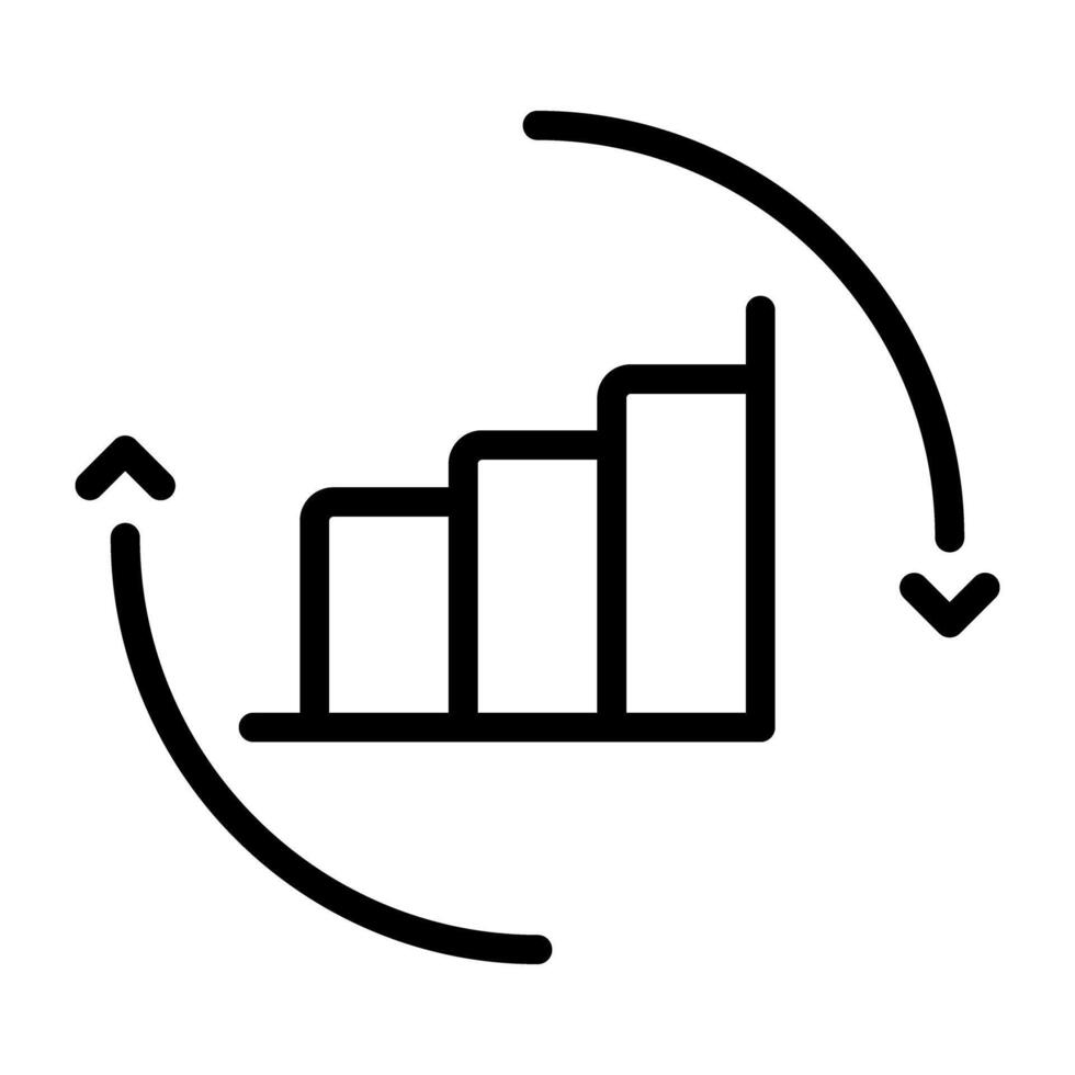 A linear design, icon of graph vector