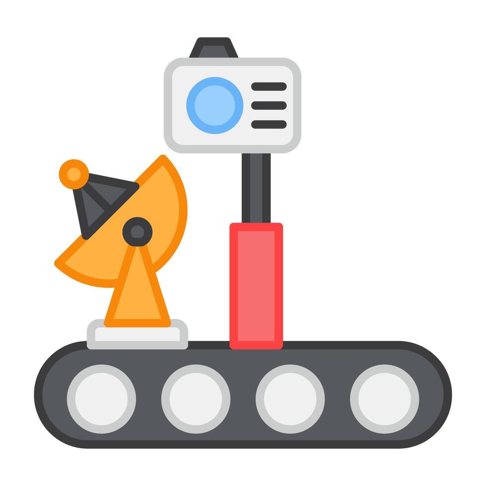 A flat design, icon of moon car vector
