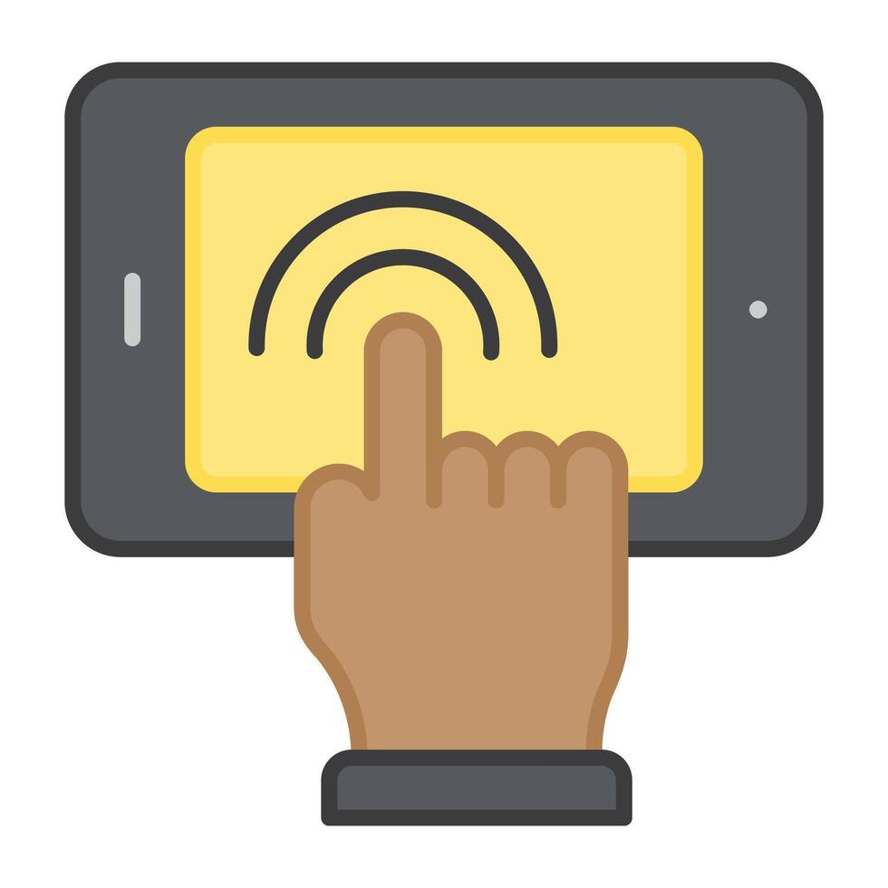 A flat design, icon of finger touch vector