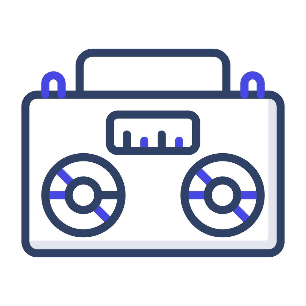 A flat design, icon of cassette player vector