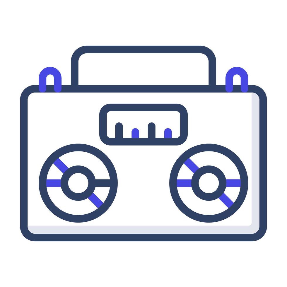 A flat design, icon of cassette player vector