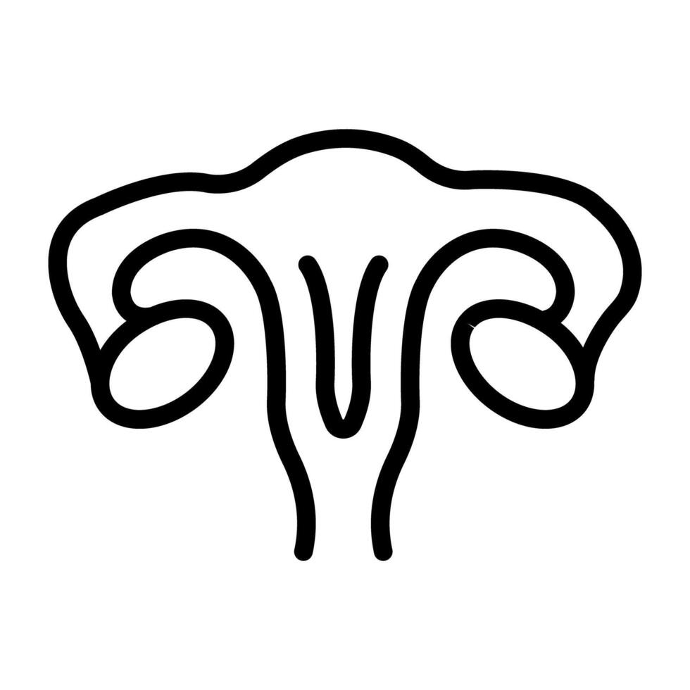 Female reproductive organ icon, editable vector