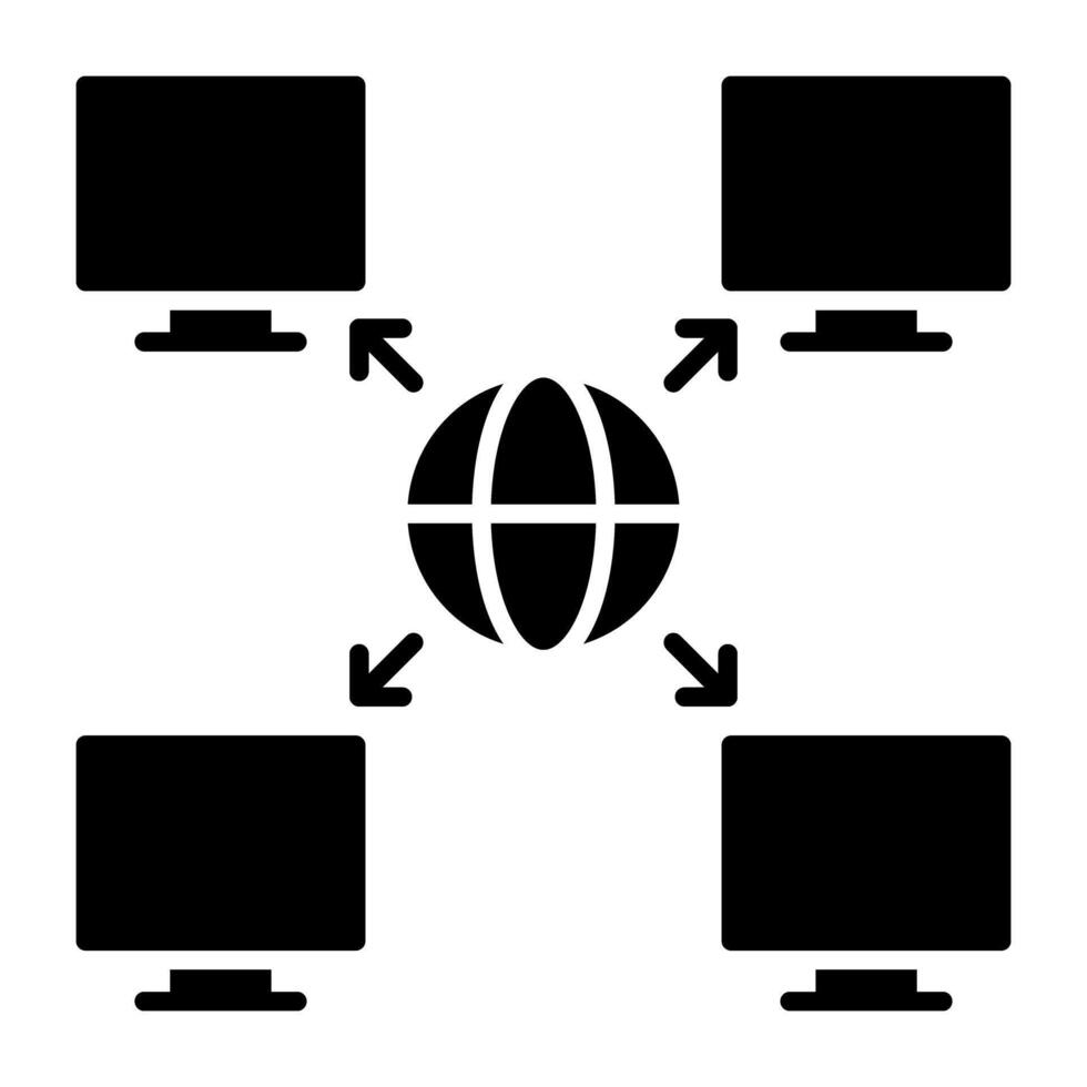 A flat design, icon of global connection vector