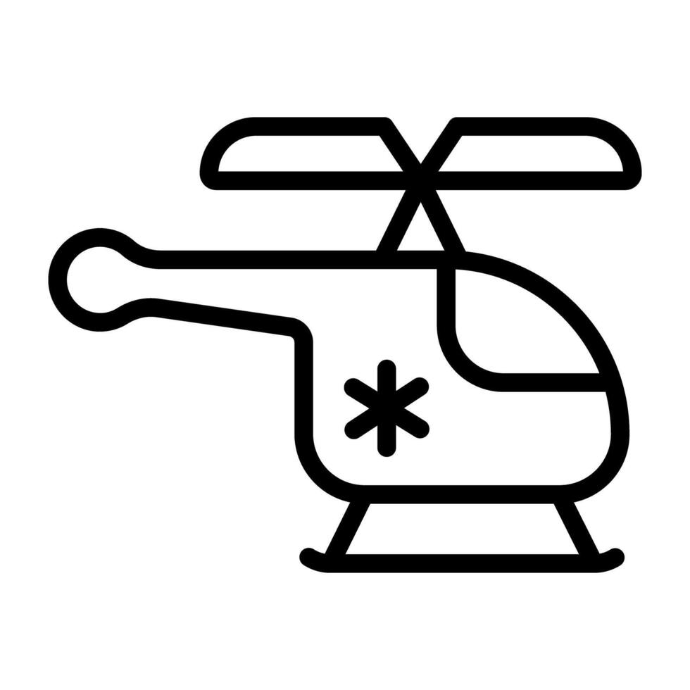 Medical sign over helicopter showcasing air ambulance icon vector