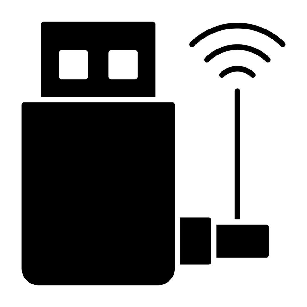 A flat design, icon of usb dongle vector