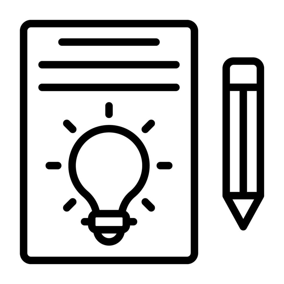 A linear design, icon of creative writing vector