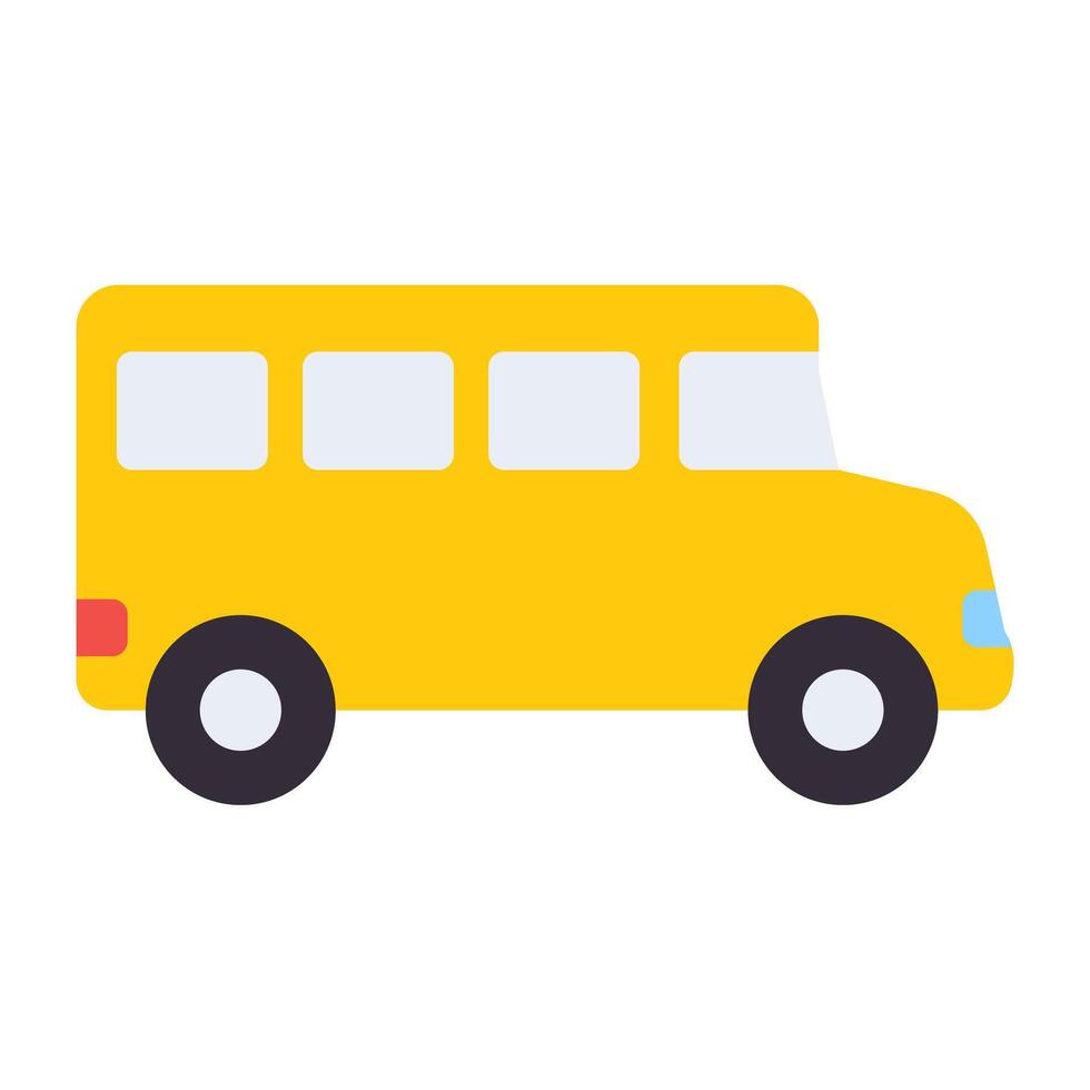 School bus vector icon in doodle design