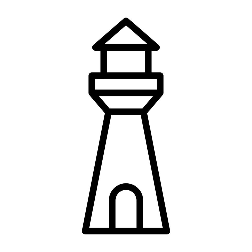 Editable linear design vector of lighthouse