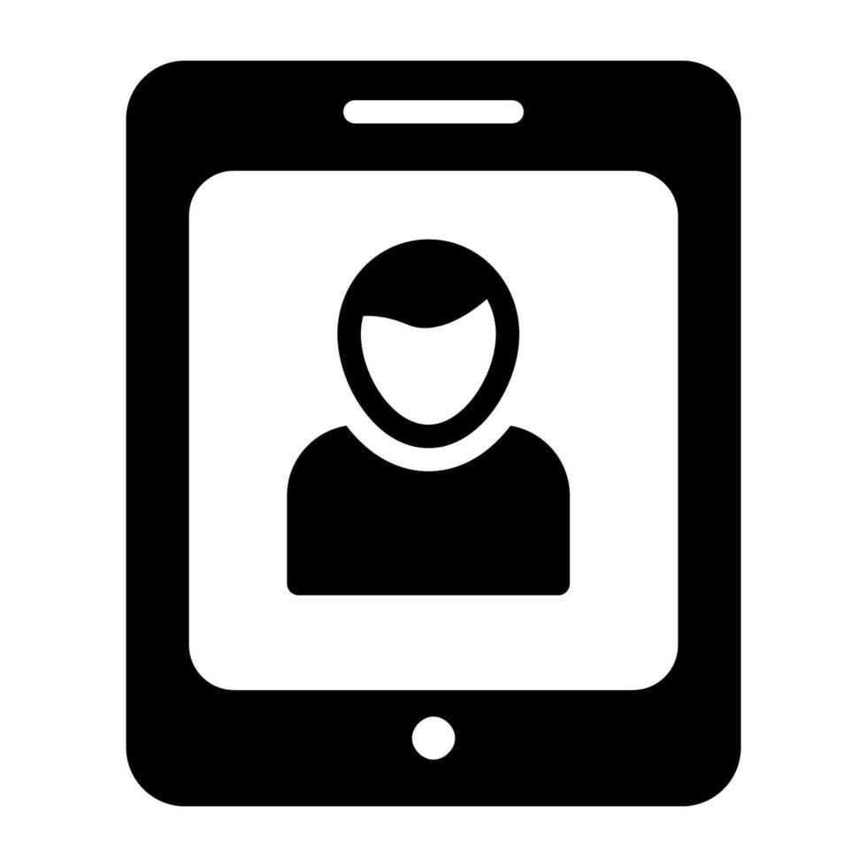 Avatar inside mobile, smartphone video call icon vector