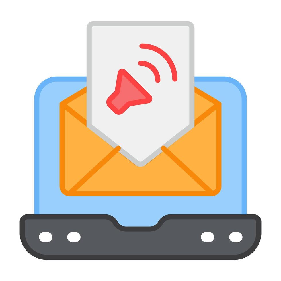 A flat design, icon of audio mail vector