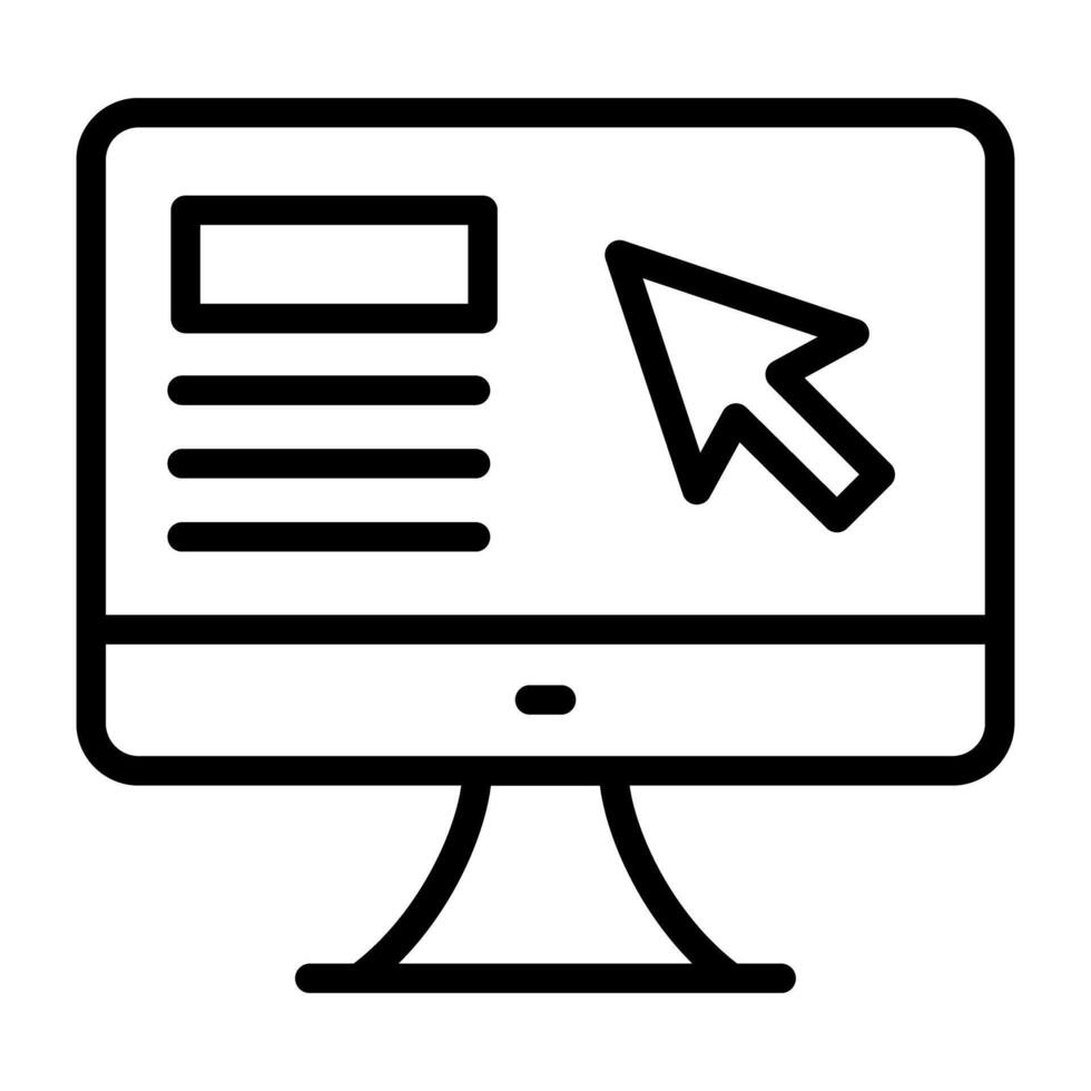 Icon of web portal, linear design vector