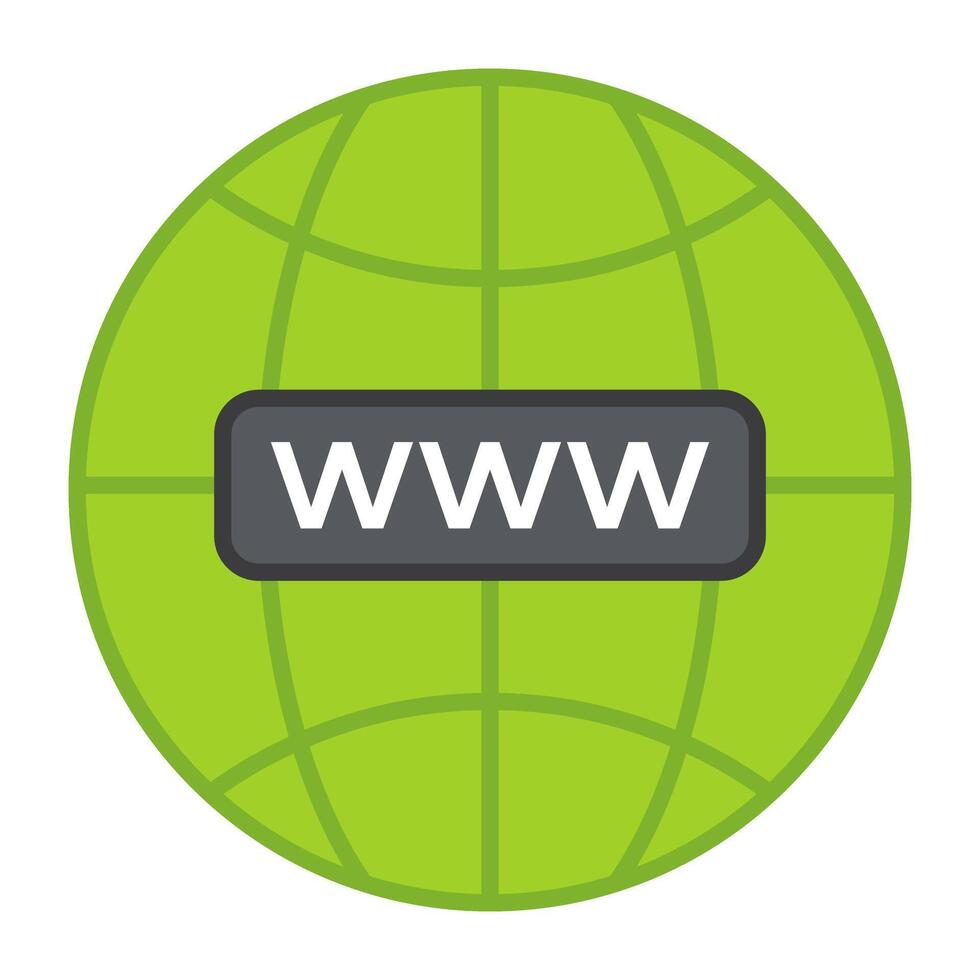 un único diseño icono de www, en todo el mundo web navegador vector