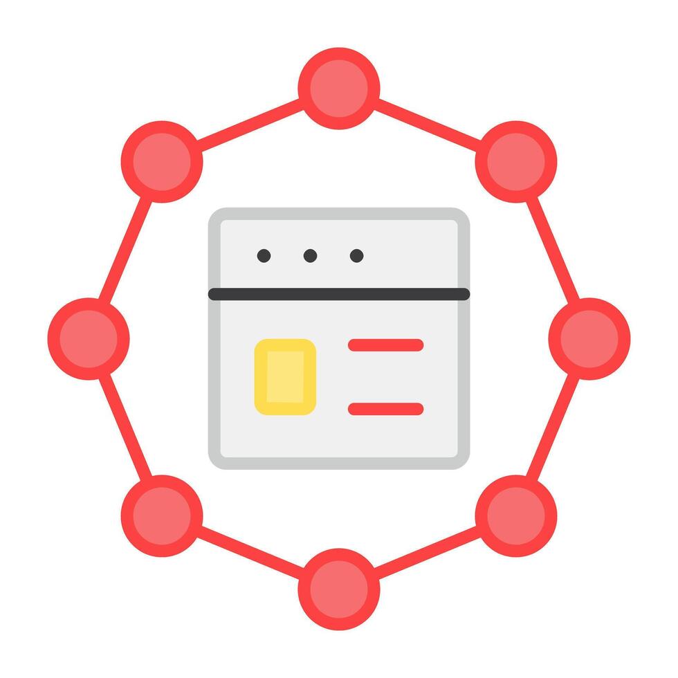 A flat design, icon of web network vector