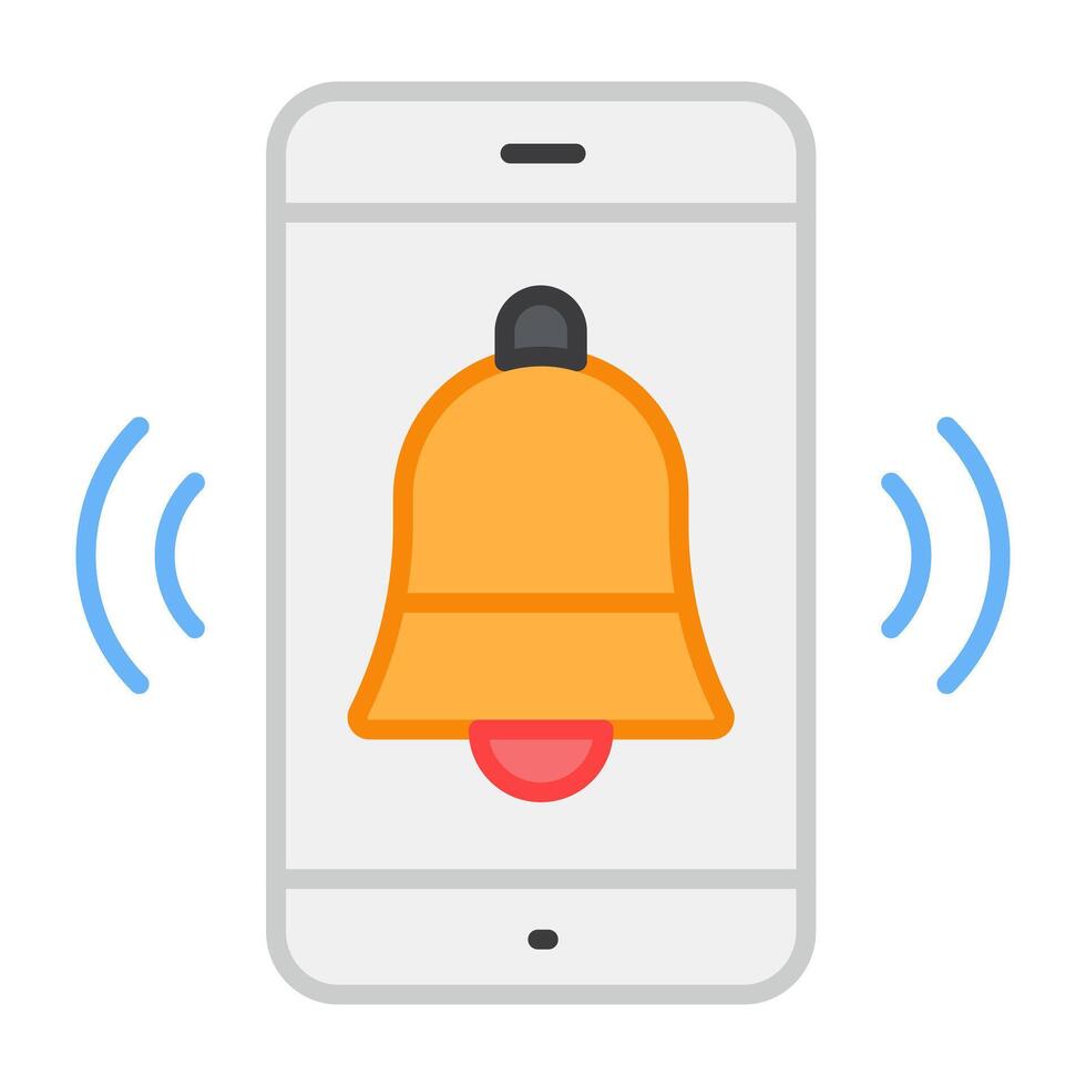 A flat design, icon of mobile alarm vector