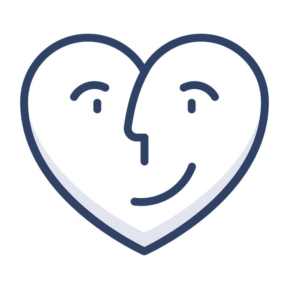 actitud corazón emoji icono, editable vector
