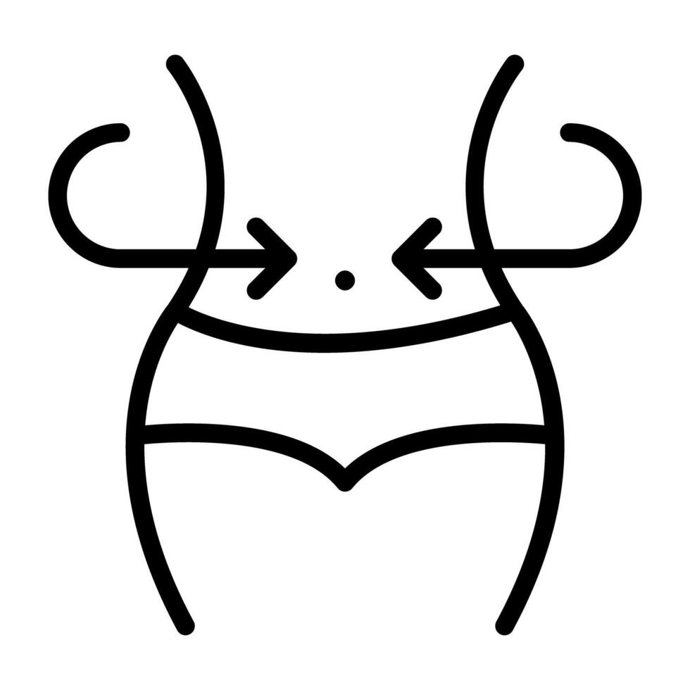 Slim waist icon in linear design vector