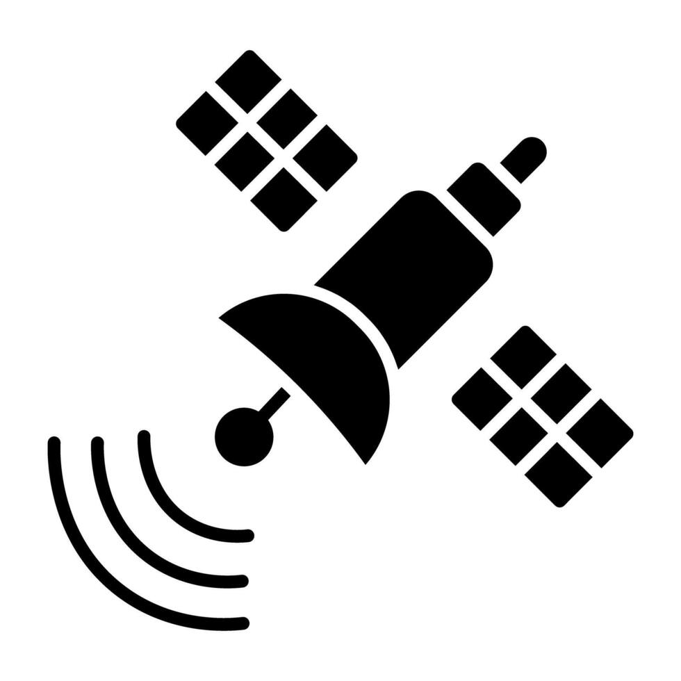 A glyph design, icon of satellite vector