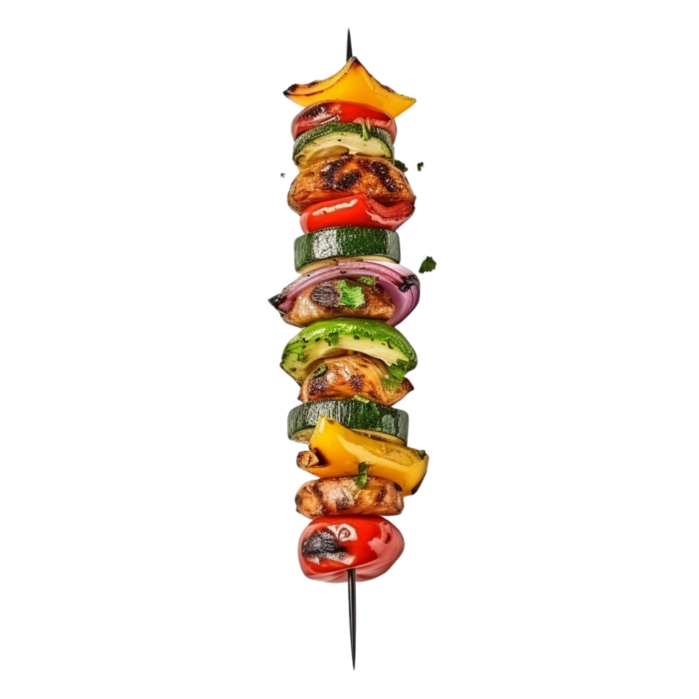 AI generated Vegetables kebab clip art png