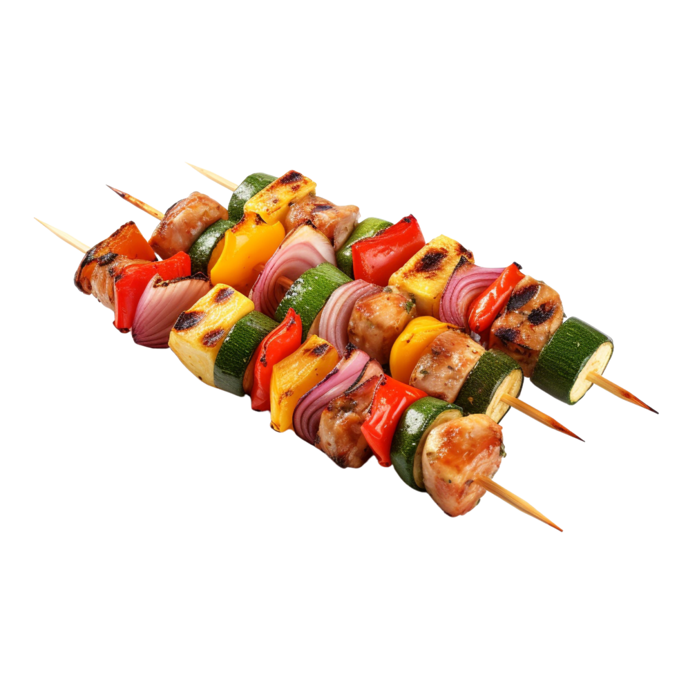 AI generated Vegetables kebab clip art png