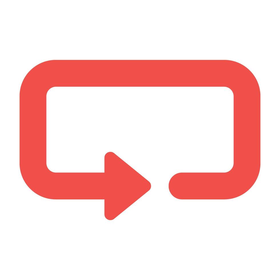 Flat design vector of loop arrow