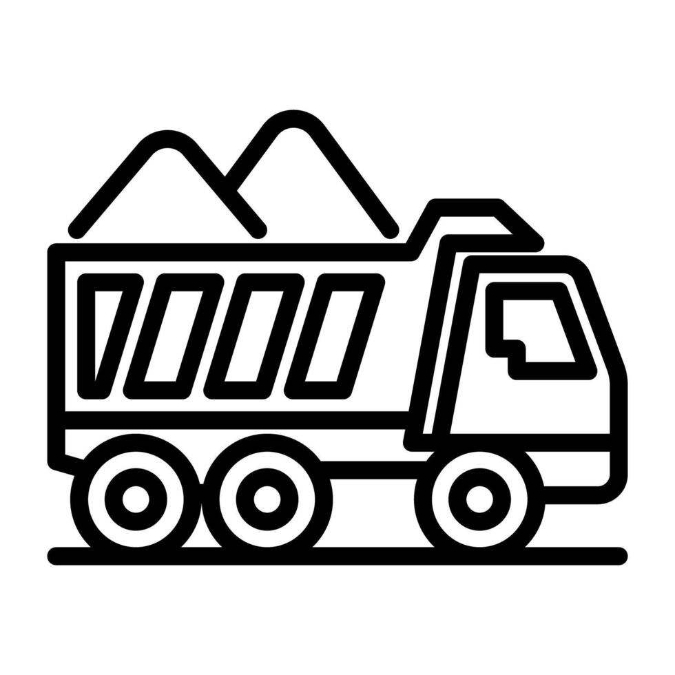 An icon design of sand truck, editable vector