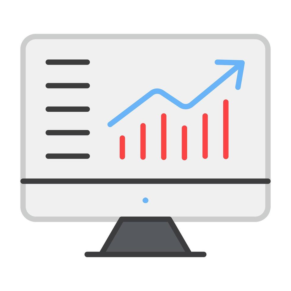 A flat design, icon of online data analytics vector