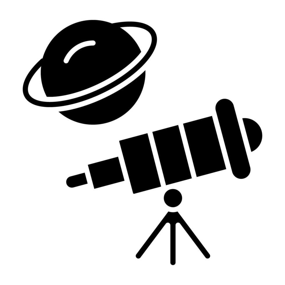 Telescope icon in modern glyph style vector