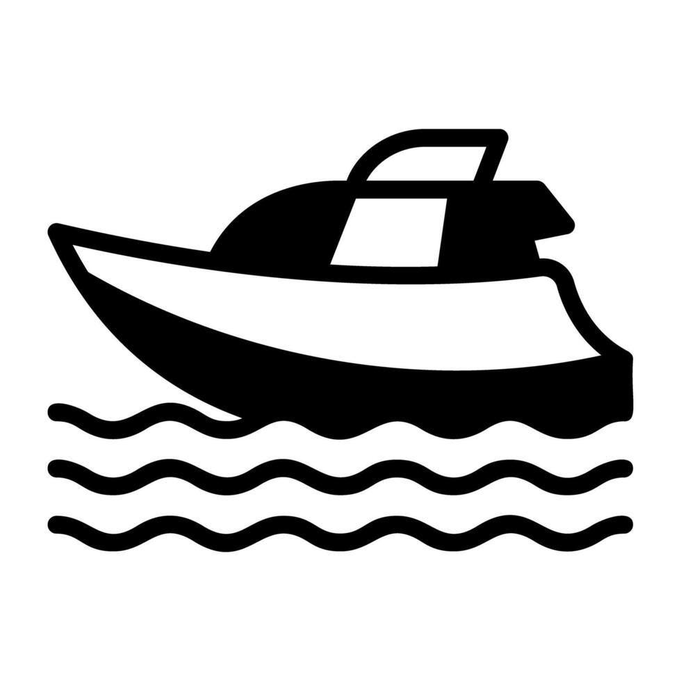 Travel by water vehicle, boat icon vector