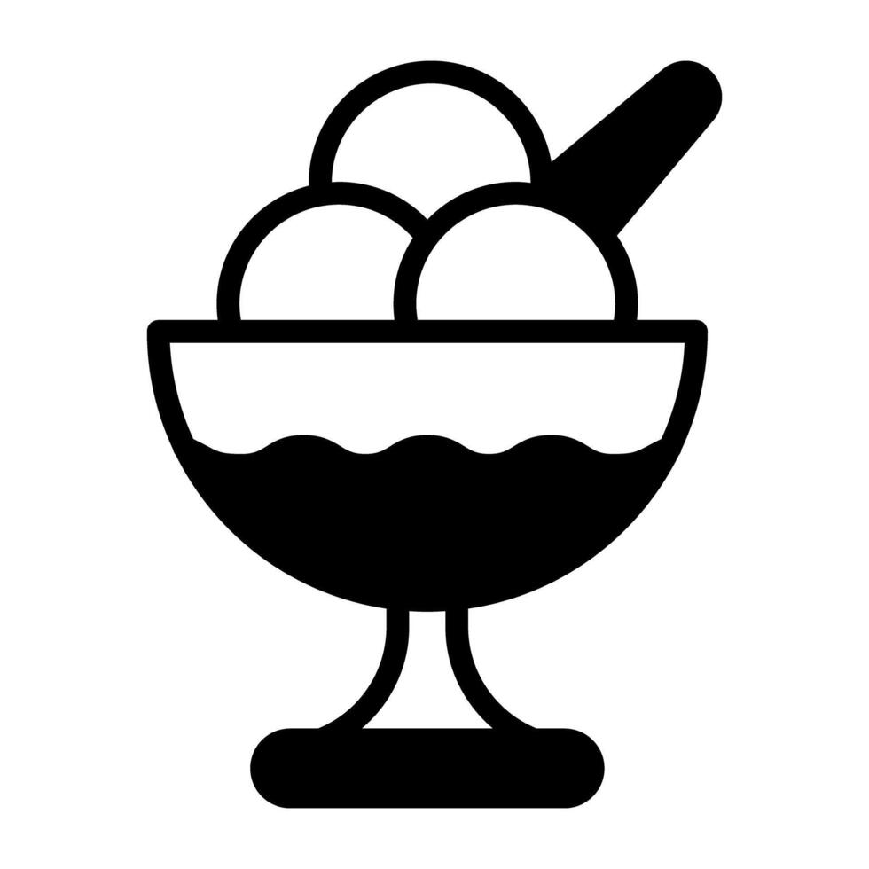 A yummy icon of ice cream scoops vector