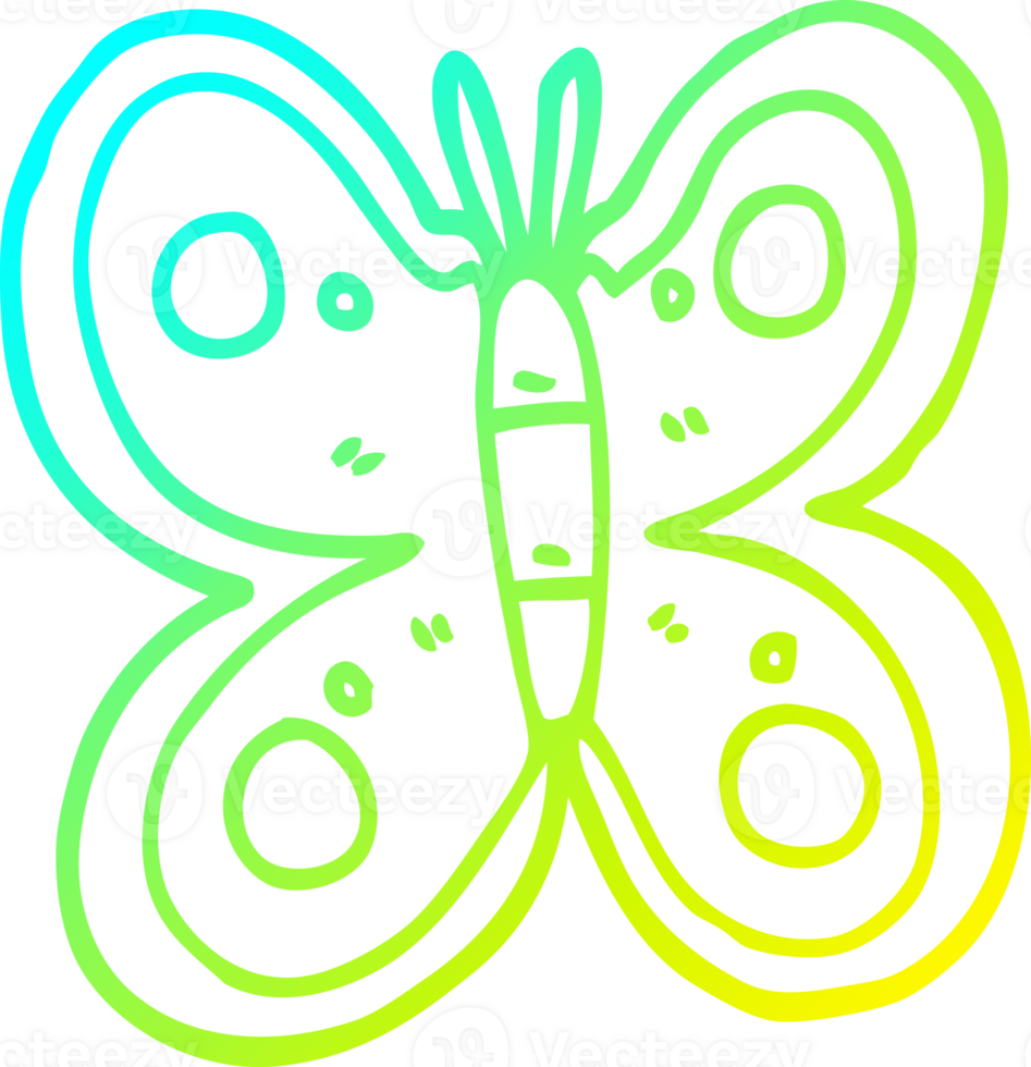 cold gradient line drawing of a cartoon huge butterfly png