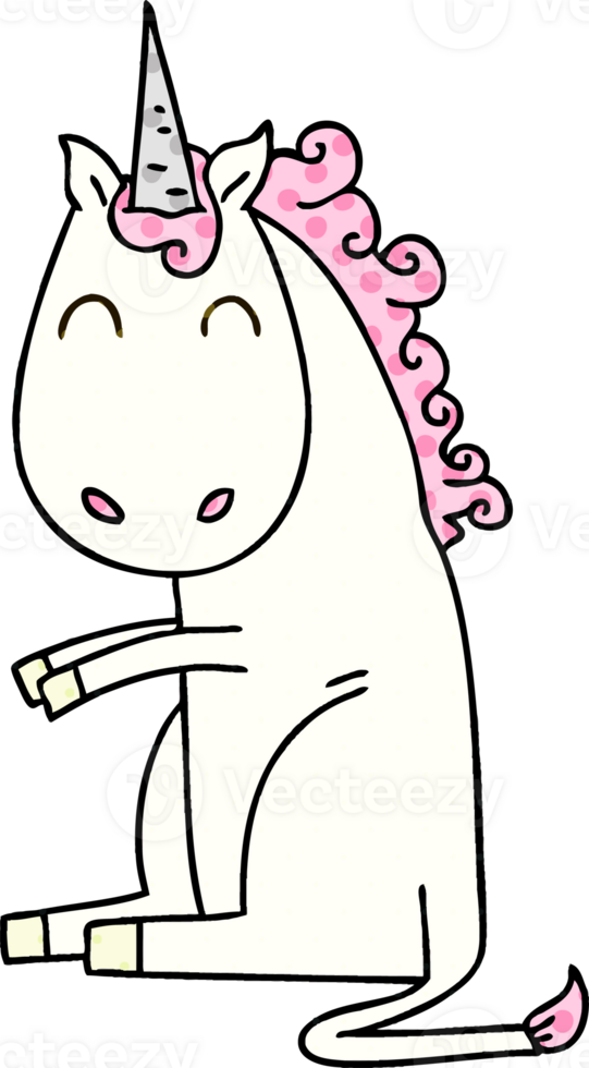 comic book style quirky cartoon unicorn png