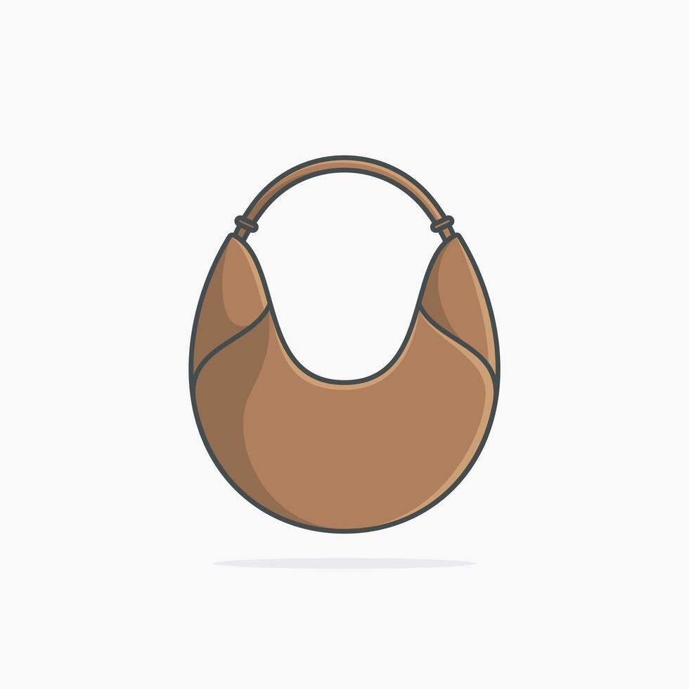 elegante mujer mano bolso vector ilustración. belleza Moda objetos icono concepto. de moda mujer pantalones diseño logo. hembra accesorios, elegante carteras diseño icono.