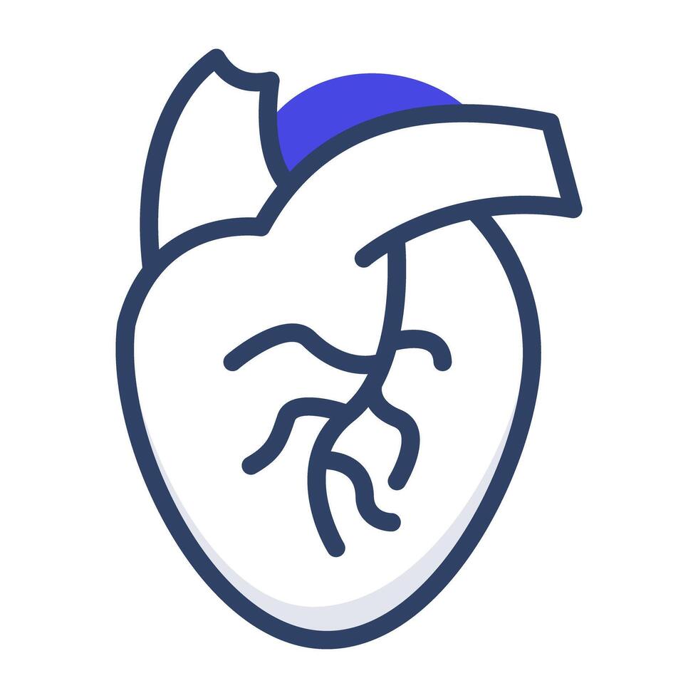 humano cuerpo interno Organo, plano diseño icono de corazón vector