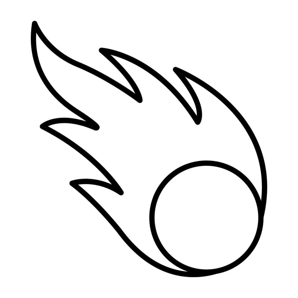 A glyph design, icon of fireball vector