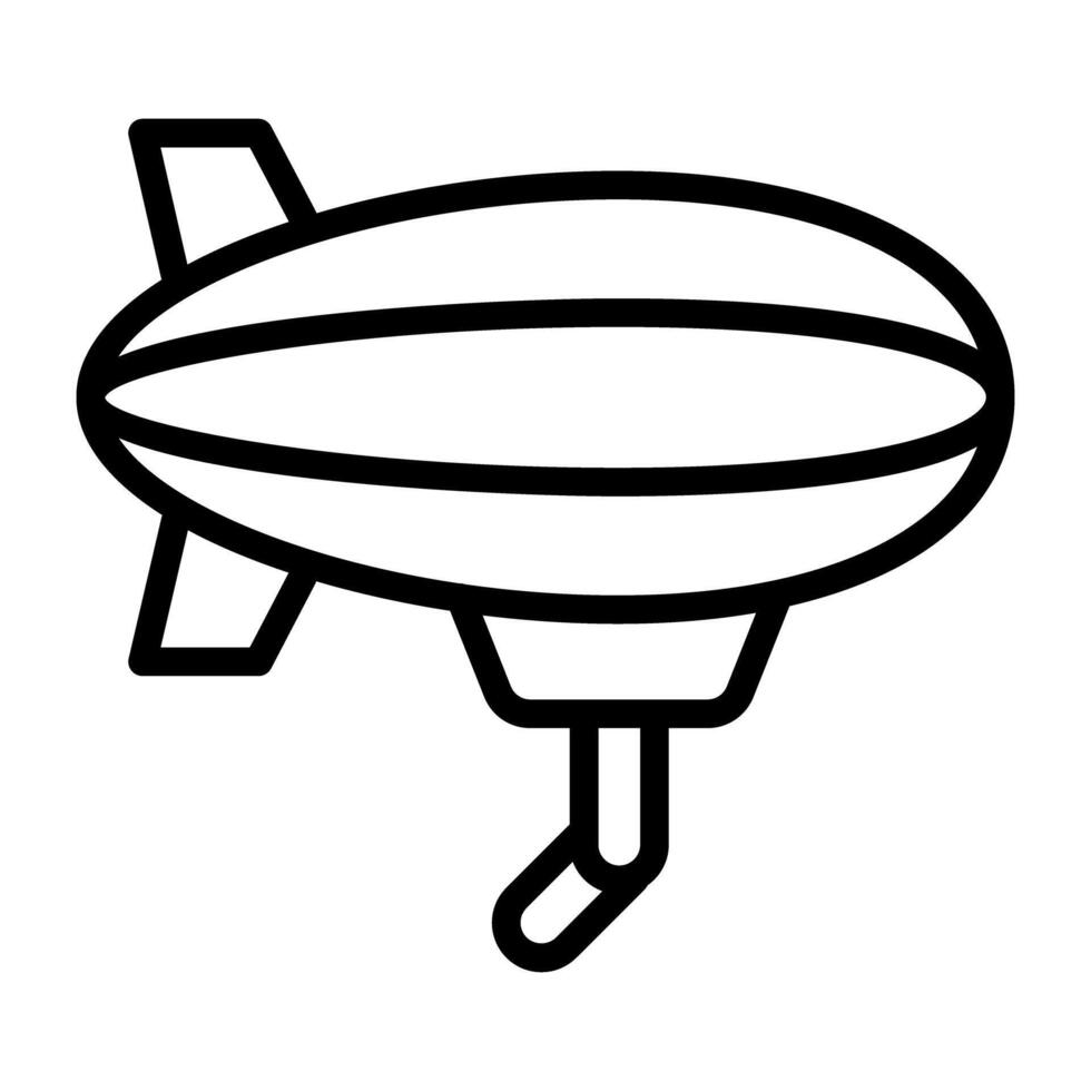 Air blimp linear editable stoke, blimp vector concept