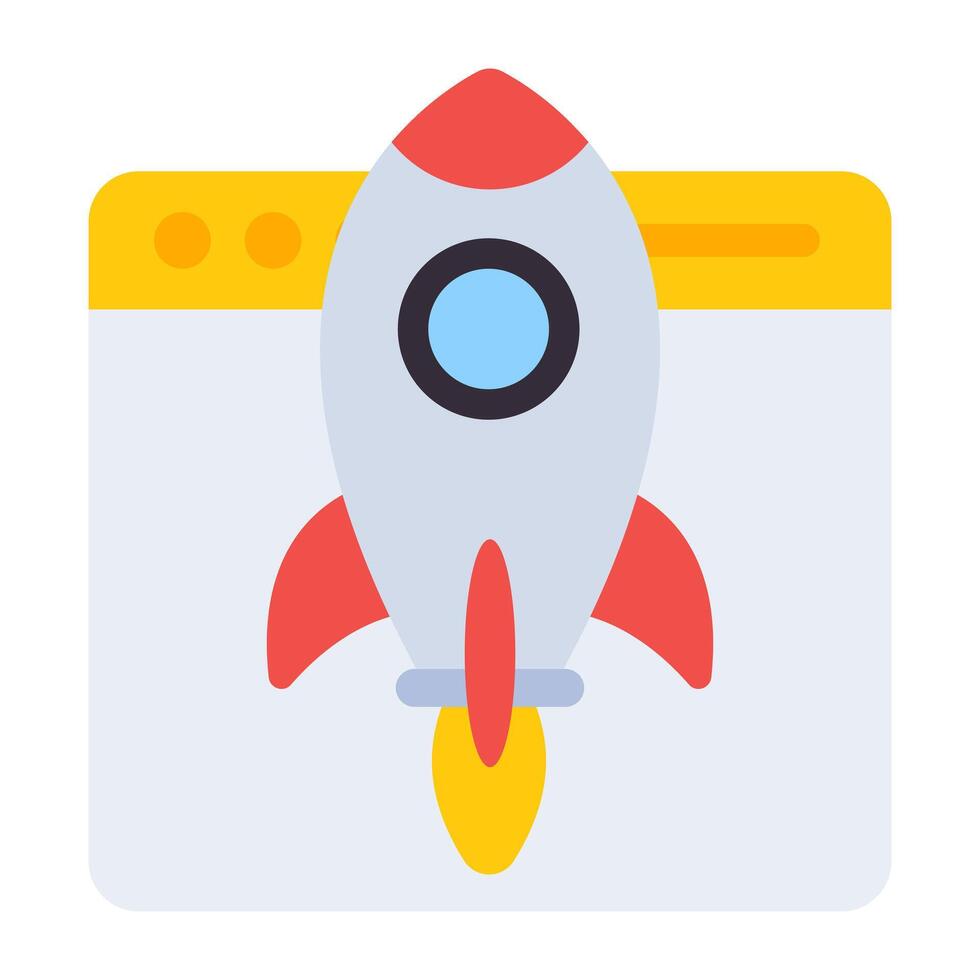 A flat design, icon of startup vector