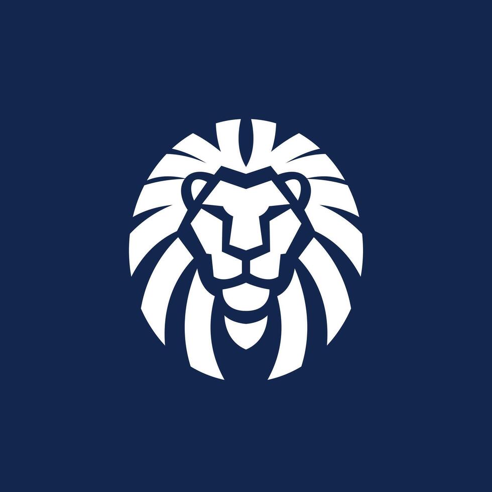 león mascota logo aislado en blanco antecedentes vector