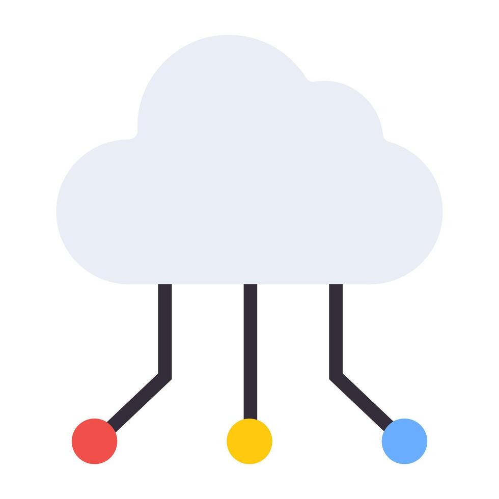 A flat design, icon of cloud network vector