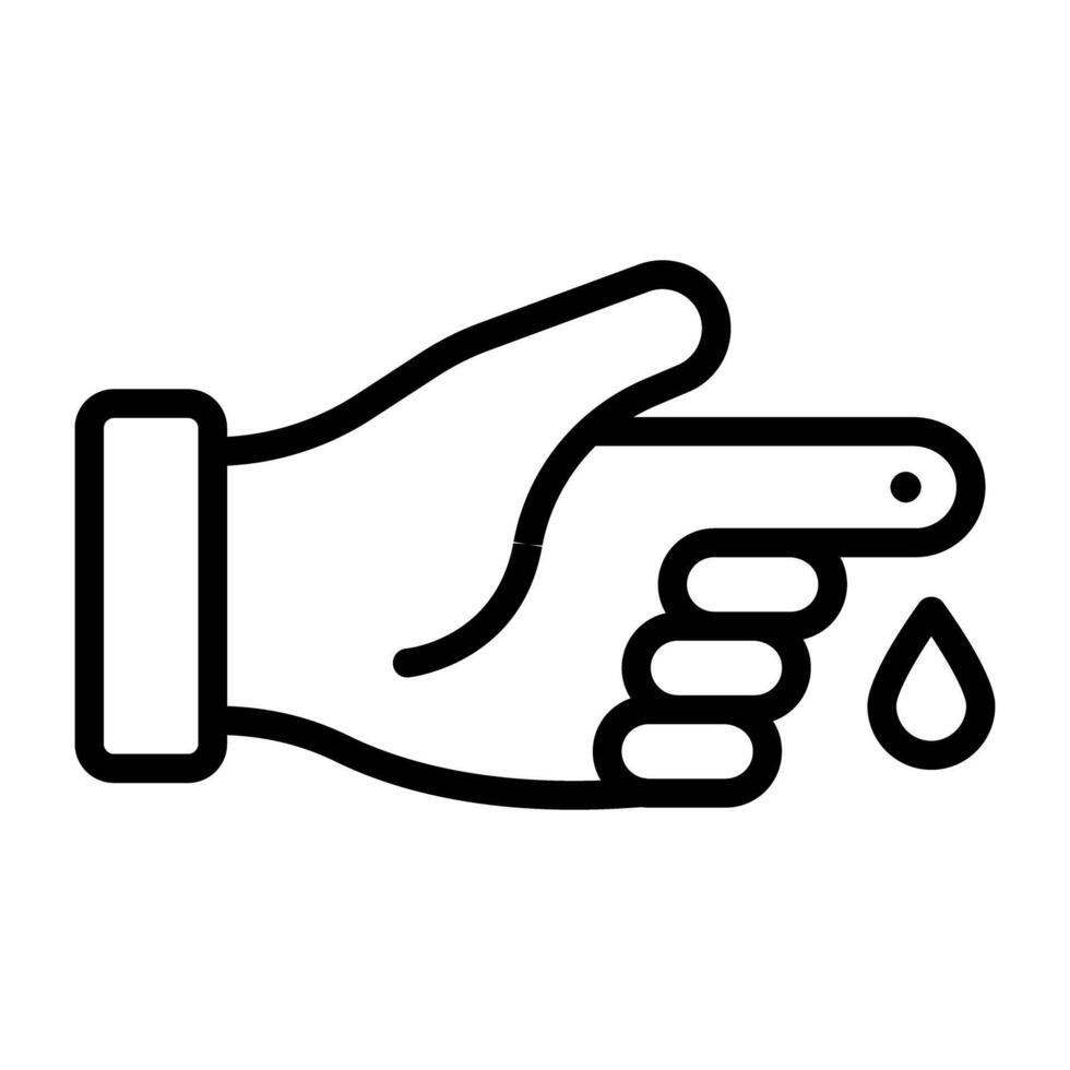 A   An Icon design of finger cut in linear style vector