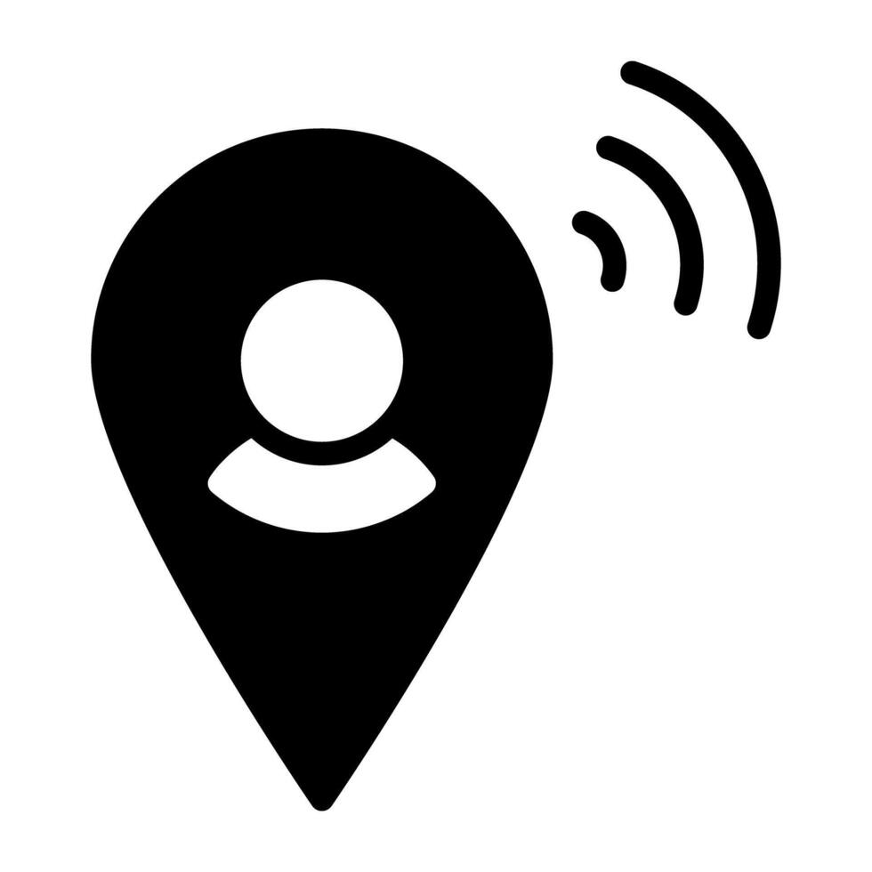 Avatar inside location pin, user location icon vector